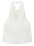 Top Halter de Cetim com Costas Abertas