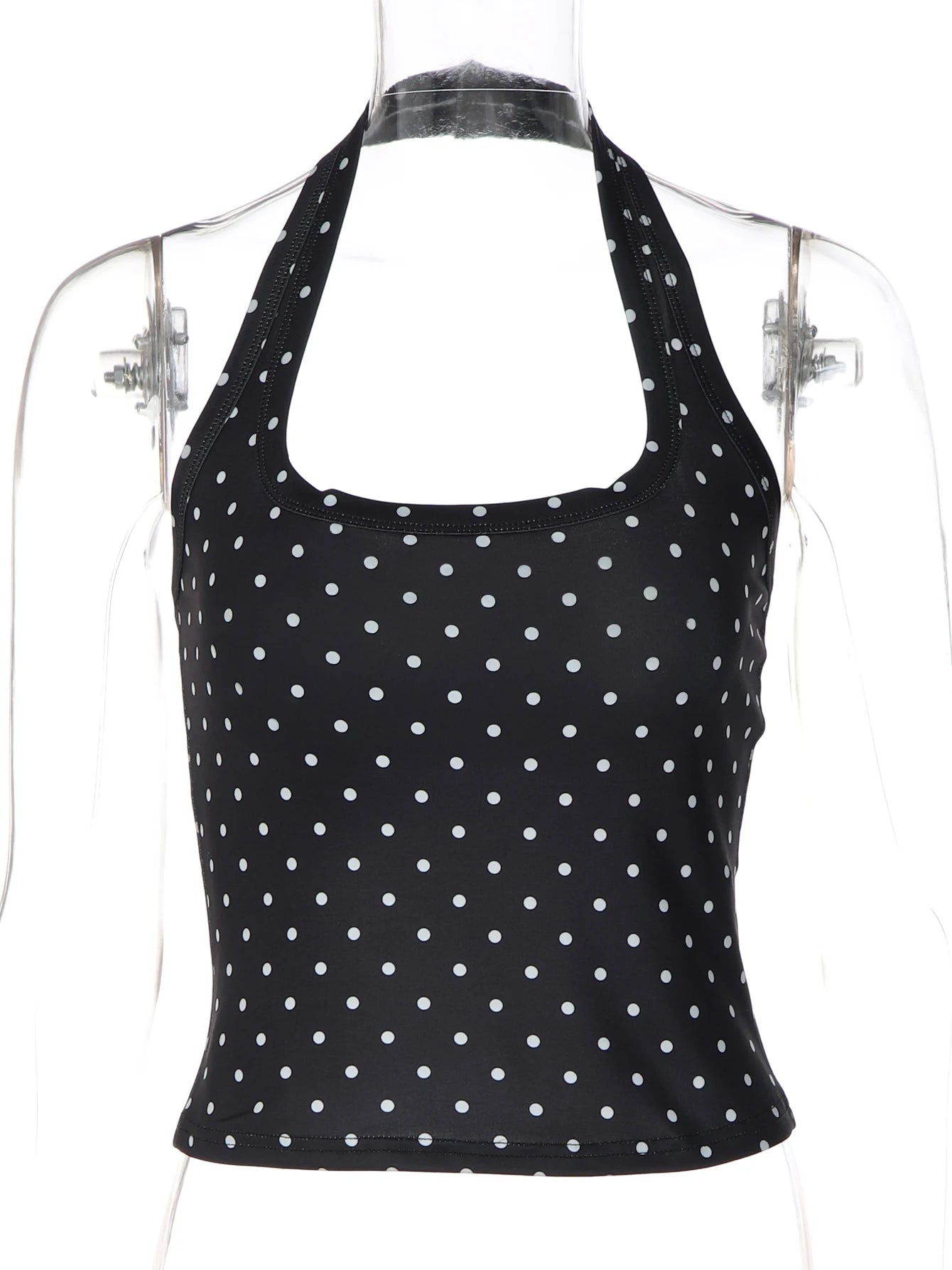 Top Halter com Bolinhas e Costas Abertas