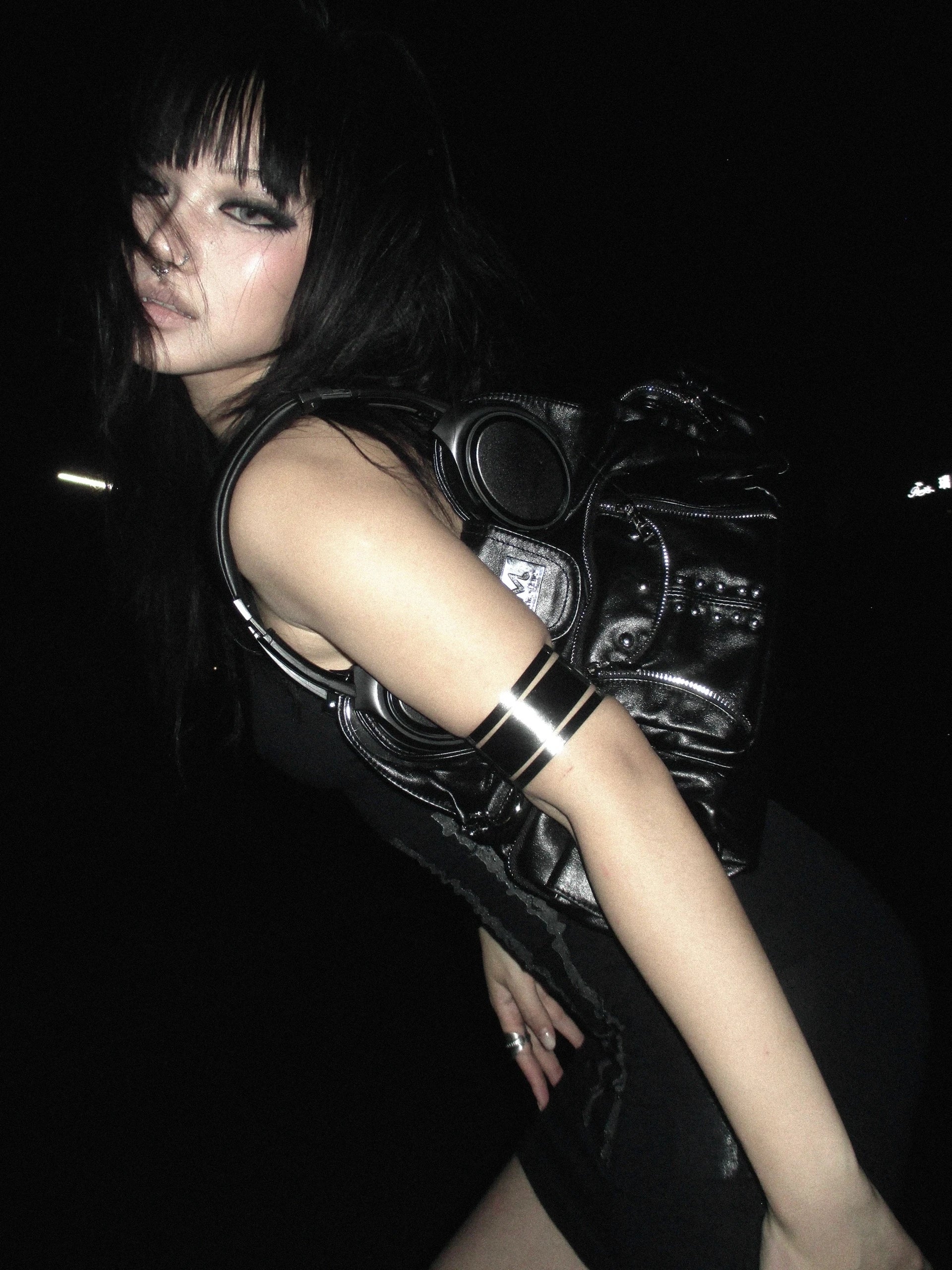 Top Comprido Y2K com Estampado Punk