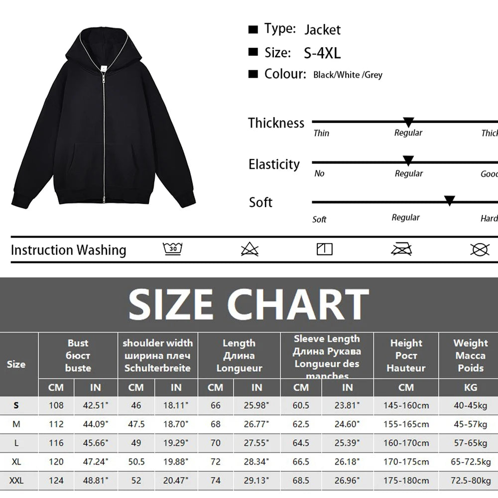 Hoodie com Fecho Oversized para Homem