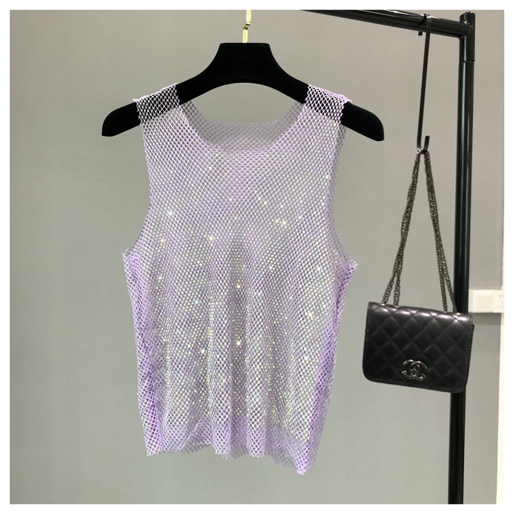 Top Brilhante com Cristais para Festa