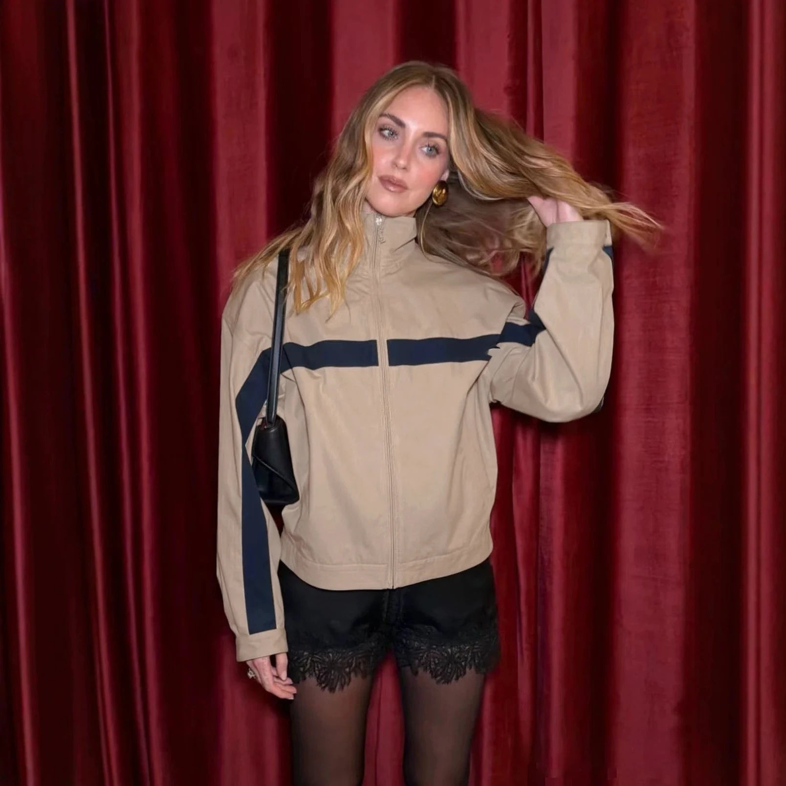 Casaco Bomber Vintage Oversized para Mulher