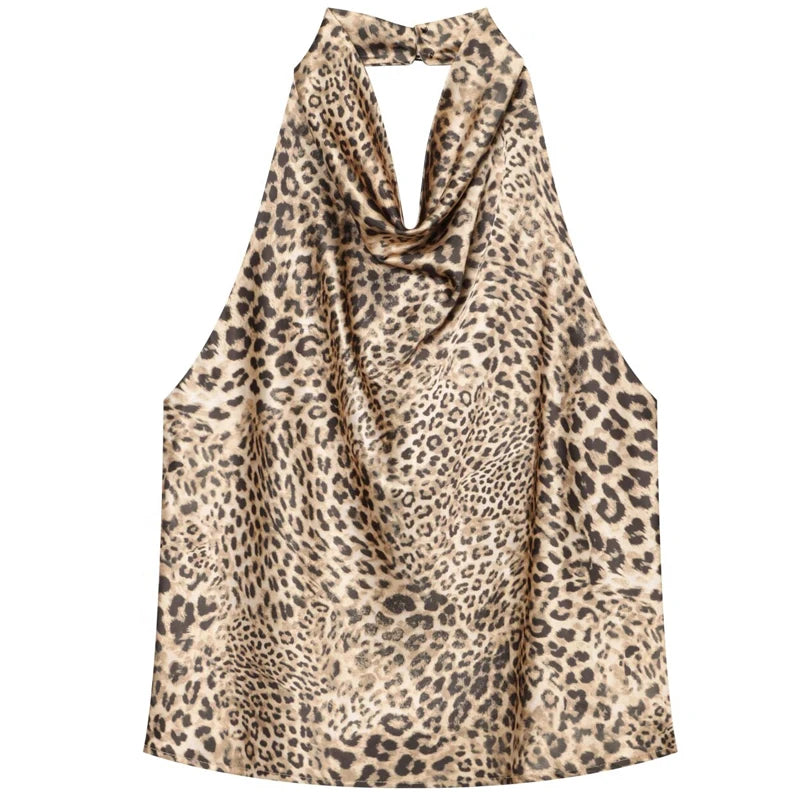 Top Halter de Cetim com Costas Abertas