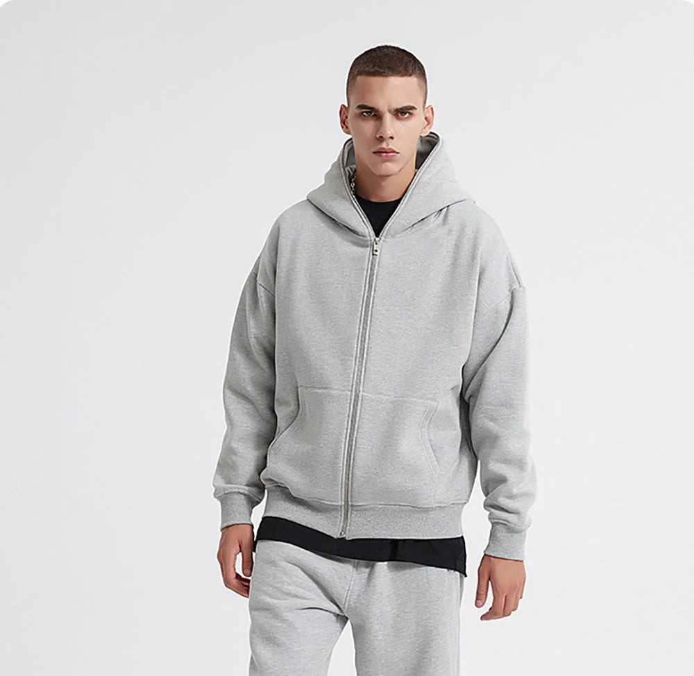 Hoodie com Fecho Oversized para Homem