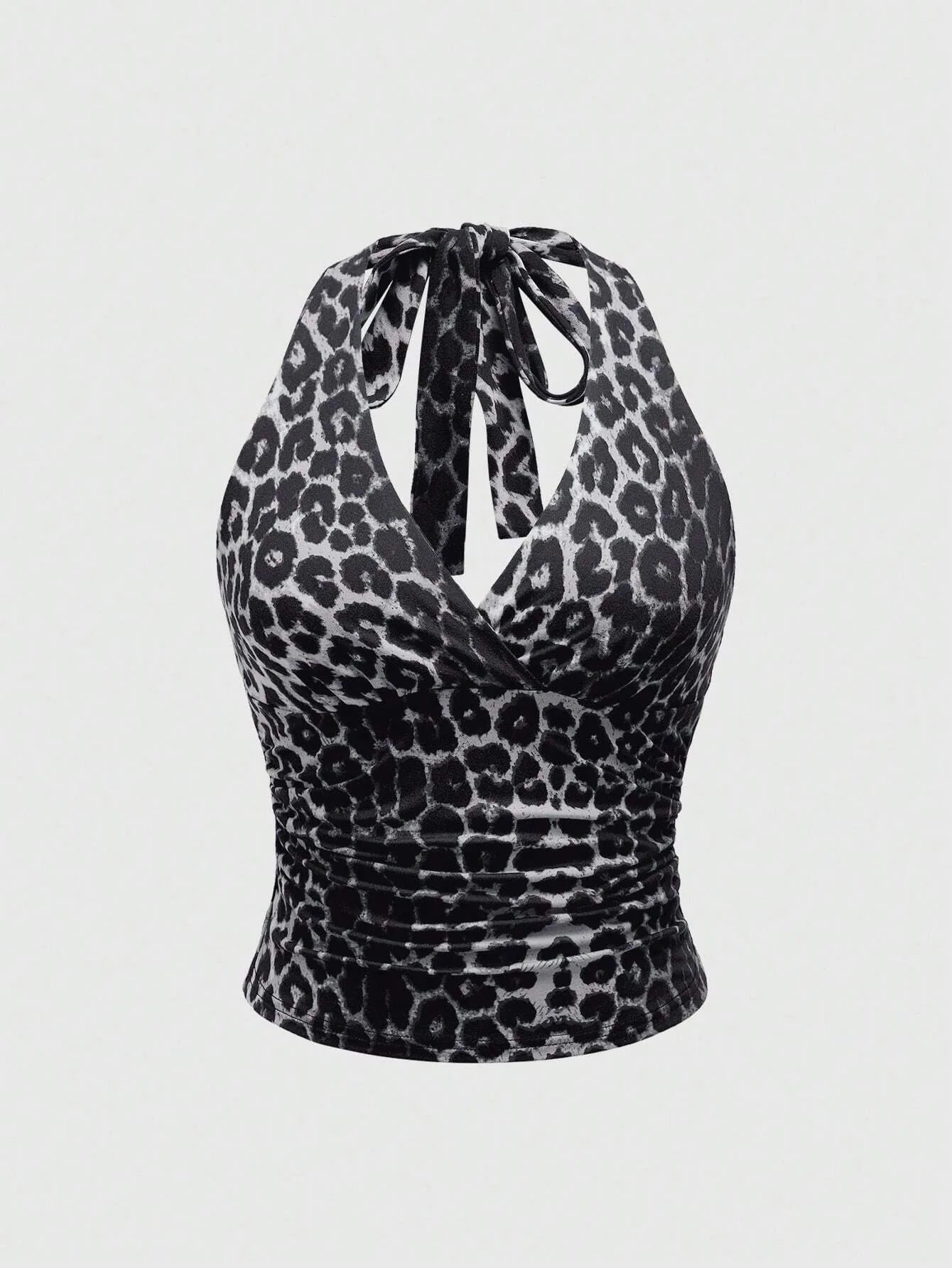 Top Halter com Estampado Leopardo