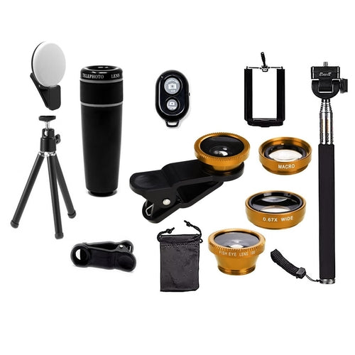 Kit de Lentes para Smartphone 11 em 1