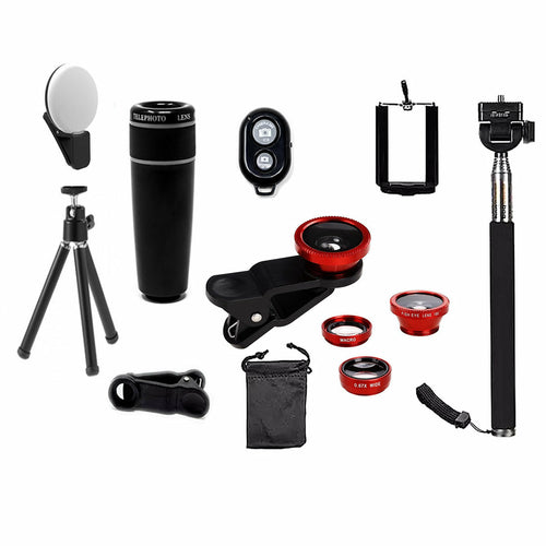 Kit de Lentes para Smartphone 11 em 1