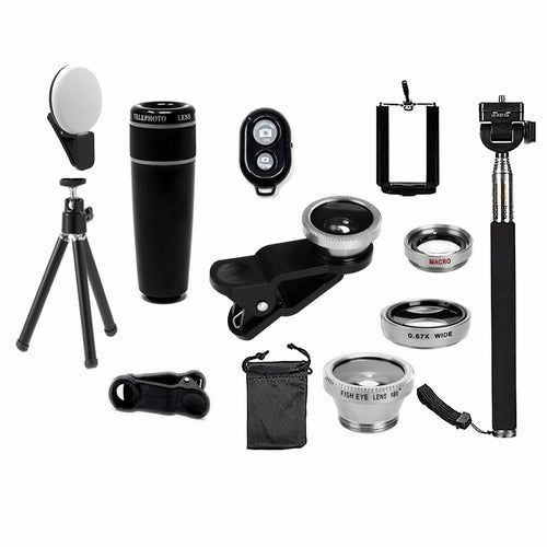 Kit de Lentes para Smartphone 11 em 1